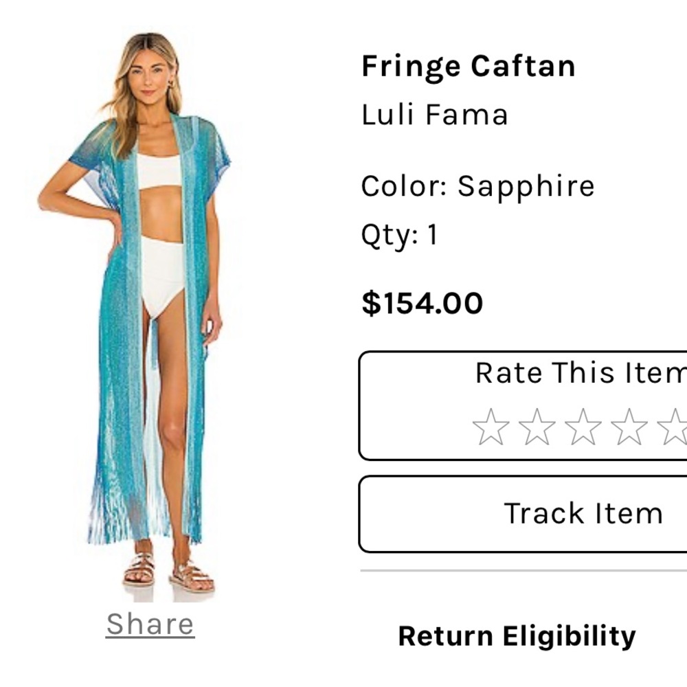 Gorgeous Sold out color LuliFama swim coverup! One size fits all!